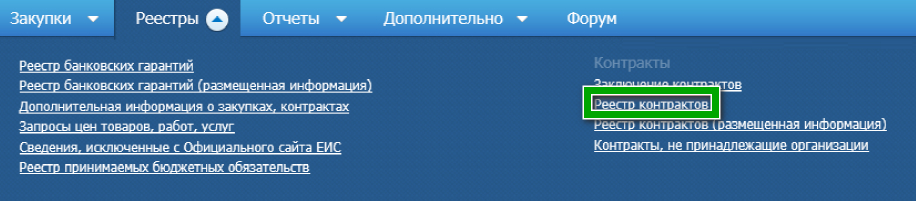 Реестр контрактов